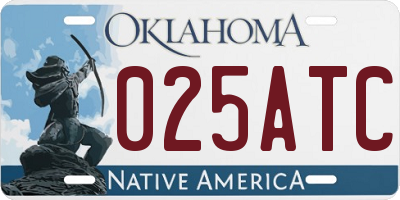 OK license plate 025ATC