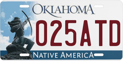 OK license plate 025ATD
