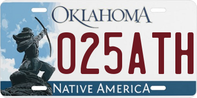 OK license plate 025ATH