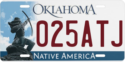 OK license plate 025ATJ