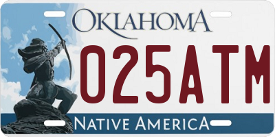 OK license plate 025ATM