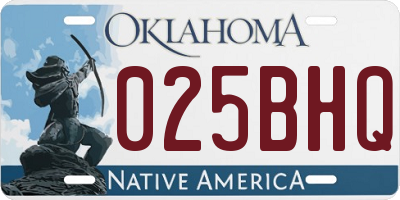 OK license plate 025BHQ