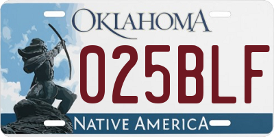 OK license plate 025BLF