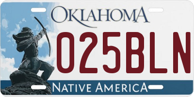 OK license plate 025BLN