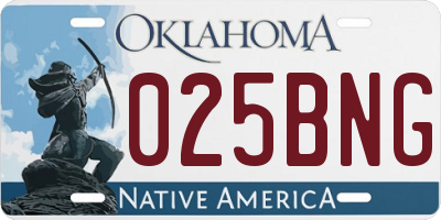 OK license plate 025BNG