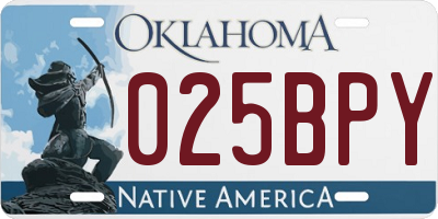 OK license plate 025BPY