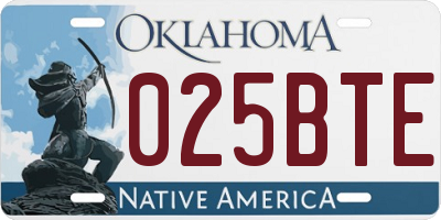 OK license plate 025BTE