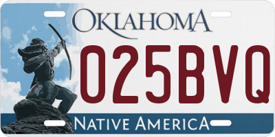 OK license plate 025BVQ