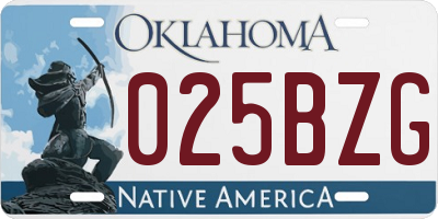 OK license plate 025BZG