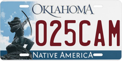 OK license plate 025CAM