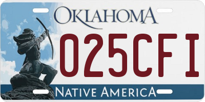 OK license plate 025CFI