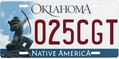 OK license plate 025CGT