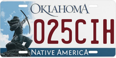 OK license plate 025CIH
