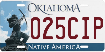 OK license plate 025CIP