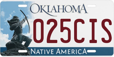OK license plate 025CIS