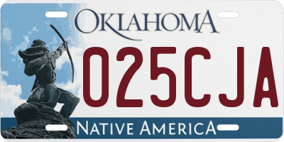 OK license plate 025CJA