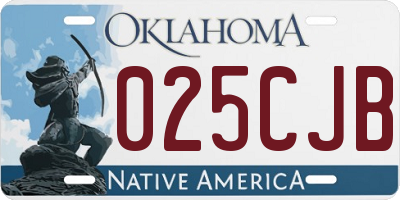 OK license plate 025CJB
