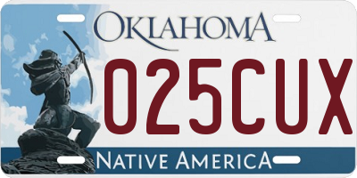 OK license plate 025CUX
