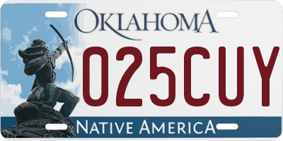 OK license plate 025CUY