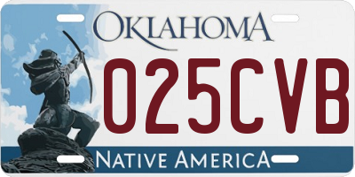 OK license plate 025CVB