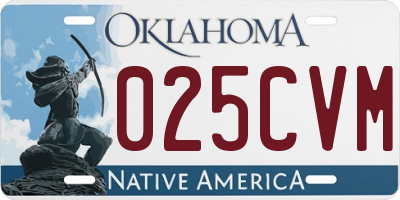 OK license plate 025CVM