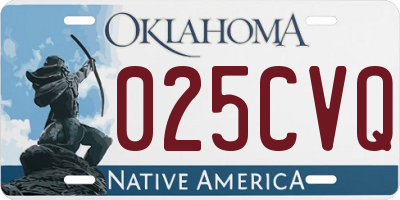 OK license plate 025CVQ