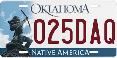 OK license plate 025DAQ