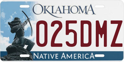 OK license plate 025DMZ
