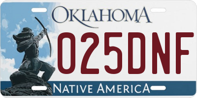 OK license plate 025DNF