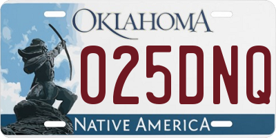 OK license plate 025DNQ