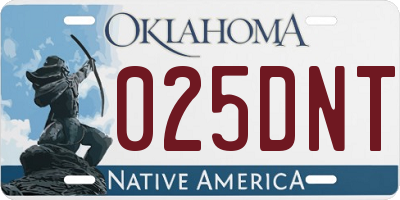 OK license plate 025DNT