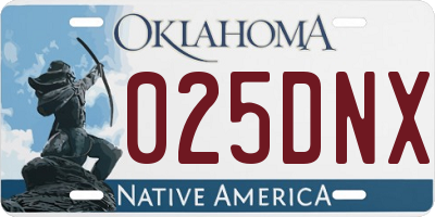 OK license plate 025DNX