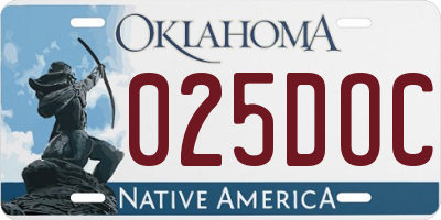 OK license plate 025DOC