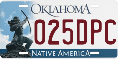 OK license plate 025DPC