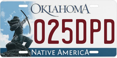 OK license plate 025DPD