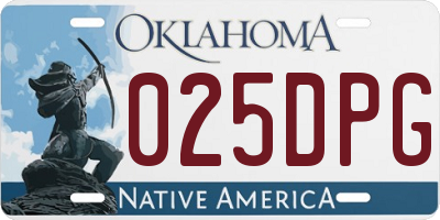OK license plate 025DPG
