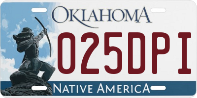 OK license plate 025DPI