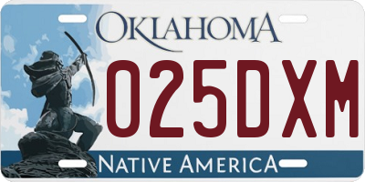 OK license plate 025DXM