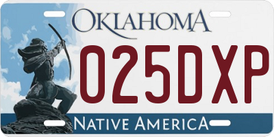 OK license plate 025DXP
