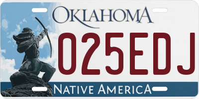OK license plate 025EDJ