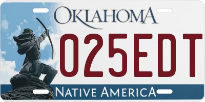OK license plate 025EDT