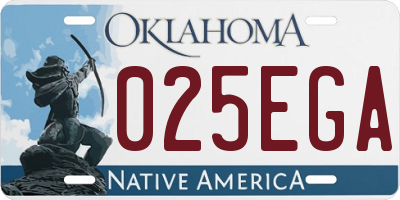 OK license plate 025EGA