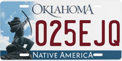 OK license plate 025EJQ