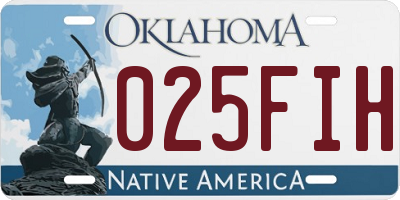 OK license plate 025FIH