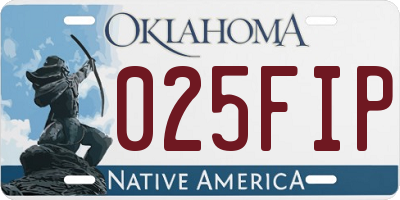 OK license plate 025FIP