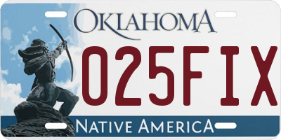 OK license plate 025FIX