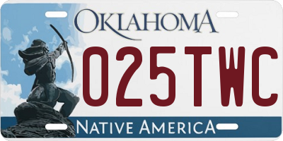 OK license plate 025TWC