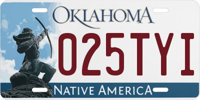 OK license plate 025TYI