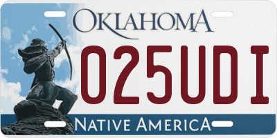 OK license plate 025UDI