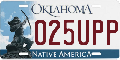 OK license plate 025UPP